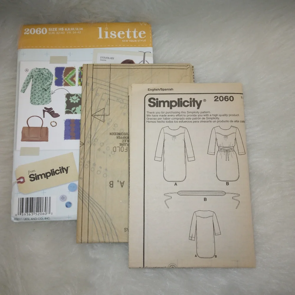 SIMPLICITY 2060 Sz 6-14 Lisette Sew Your Style Itinerary Dress